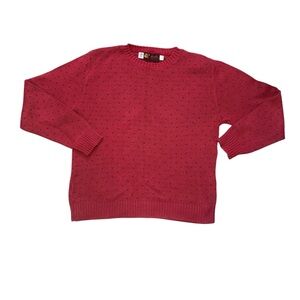 Vintage Jersild 100% Cotton Red Sweater w hearts size large